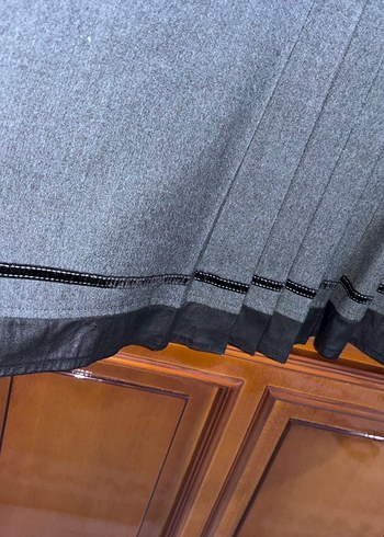 46 beden gri kuşaklı etek - Görsel 4