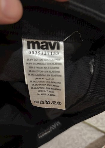 Mavi marka kadife siyah erkek pantolon - Görsel 6