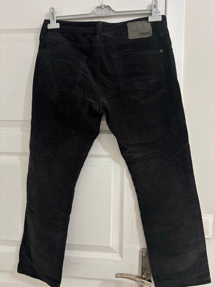 Mavi marka kadife siyah erkek pantolon - Görsel 3