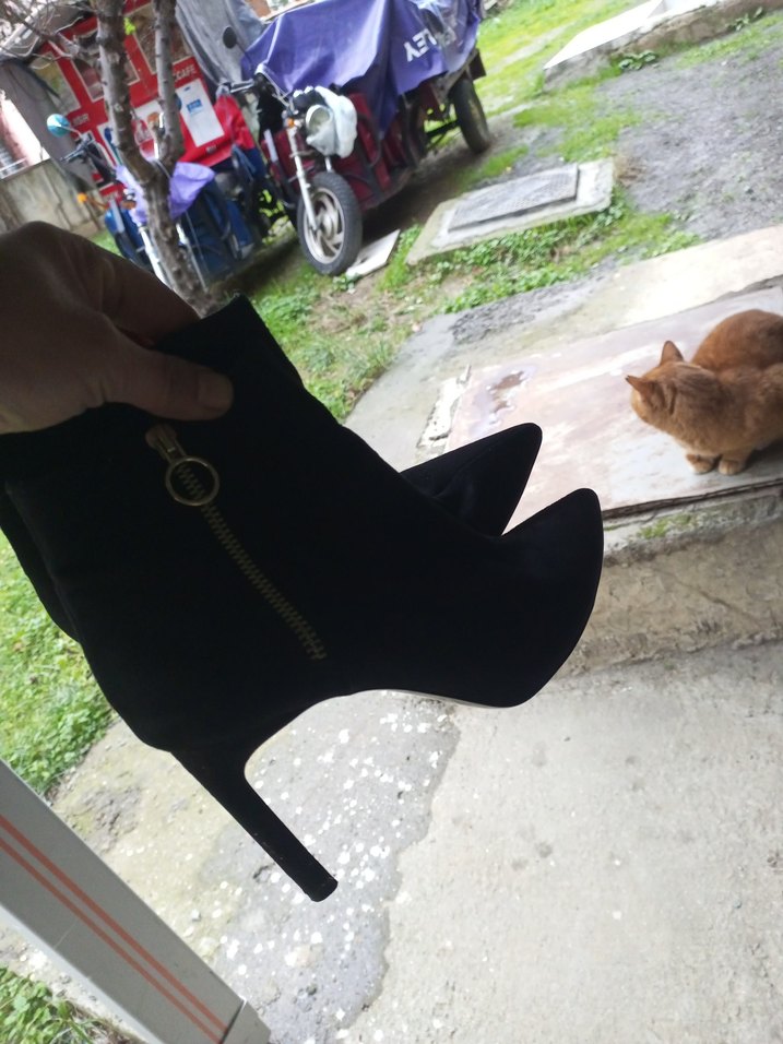 Kahverengi Süet Tokalı Stiletto Bot - Görsel 4