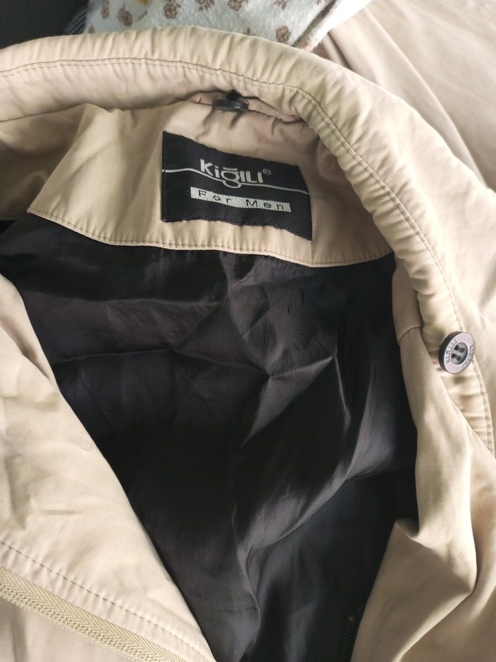 Düğmeli Bej Erkek Trençkot - Görsel 2