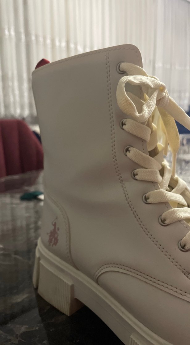 Beyaz Kadın Platform Topuklu Street Wear Bot - Görsel 2