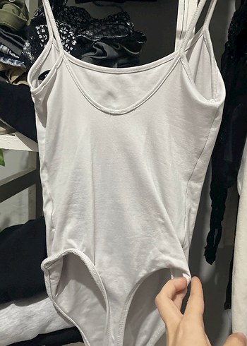 Askısız Beyaz İnce Askılı Body - Görsel 2