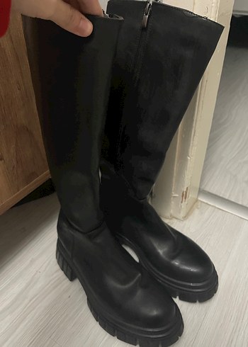 Kadın Siyah Dizüstü Lastik Bot - Görsel 4