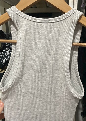 Gri Kadın Atlet Basic Pamuklu - Görsel 3