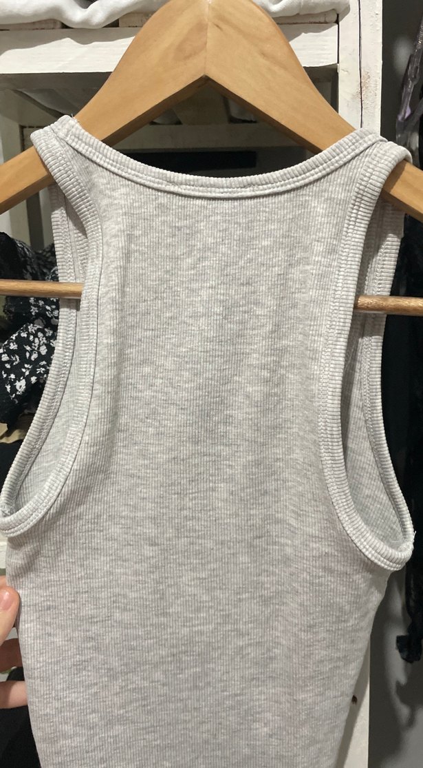 Gri Kadın Atlet Basic Pamuklu - Görsel 3