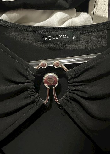 Siyah Gotik Kadın Bluz, Uzun Kollu, Tokalı - Görsel 2