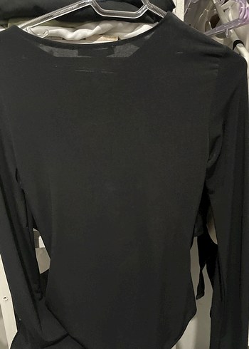 Siyah Gotik Kadın Bluz, Uzun Kollu, Tokalı - Görsel 3