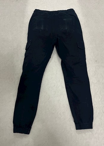 Siyah Bol Kesim Kemerli Erkek Kot Pantolon - Görsel 2