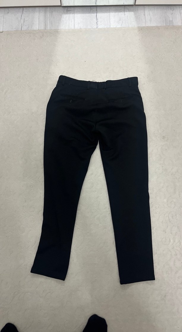 Siyah Midi Kadın Kumaş Pantolon - Görsel 2