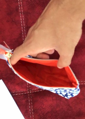 Desenli Mavi Makyaj Çantası - Görsel 7