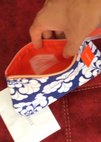 Desenli Mavi Makyaj Çantası - Görsel 6