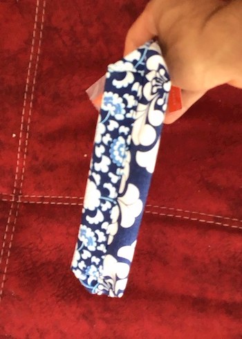 Desenli Mavi Makyaj Çantası - Görsel 3