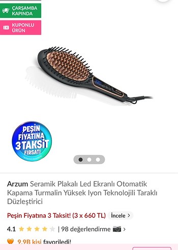 Arzum Superstar taraklı saç düzleştiricisi - Görsel 6