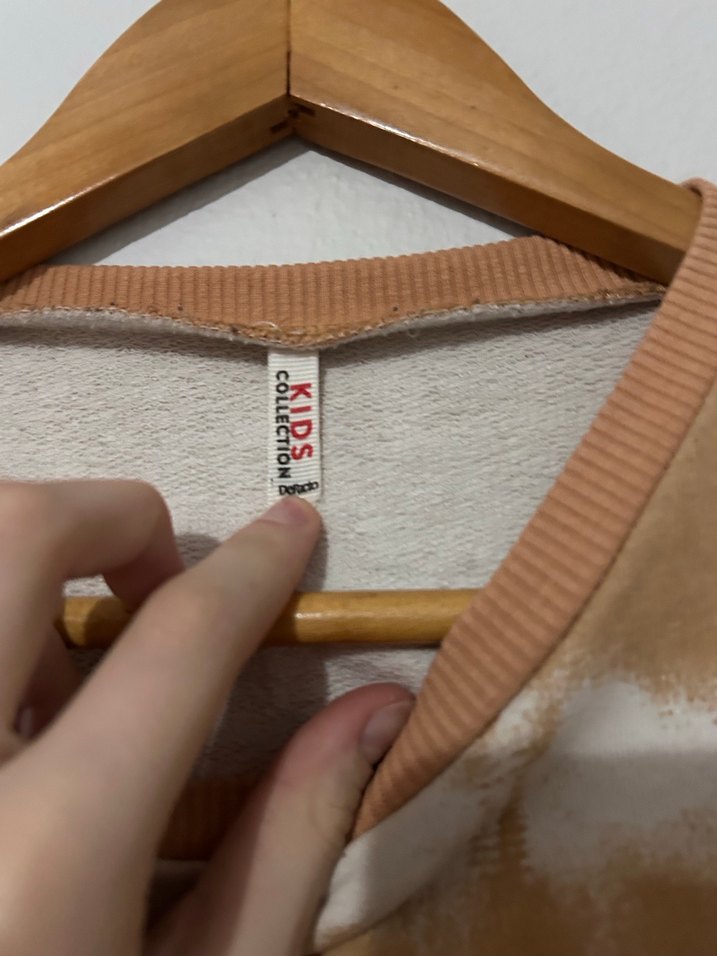 Bej Batik Desenli kız çocuk sweatshirts - Görsel 3