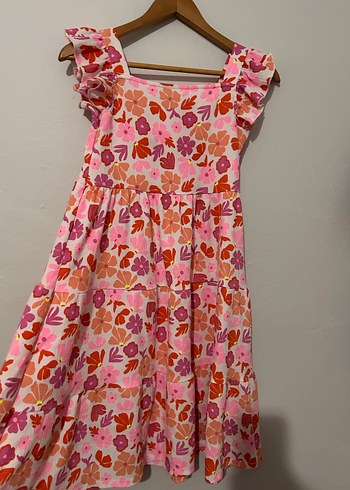 Pembe Çiçekli kız çocuk elbisesi - Görsel 2