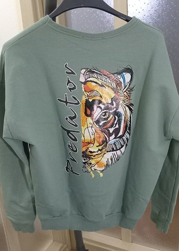 Yeşil Baskılı erkek Sweatshirt - Görsel 2