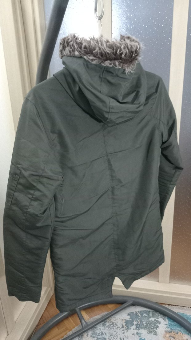 Yeşil, arma  detaylı erkek Mont - Görsel 2