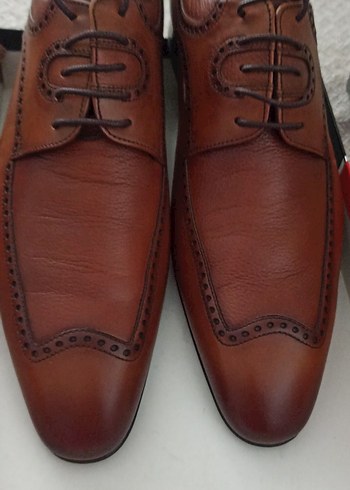 Deri Bağcıklı Kahverengi Klasik Erkek Ayakkabısı - Görsel 3