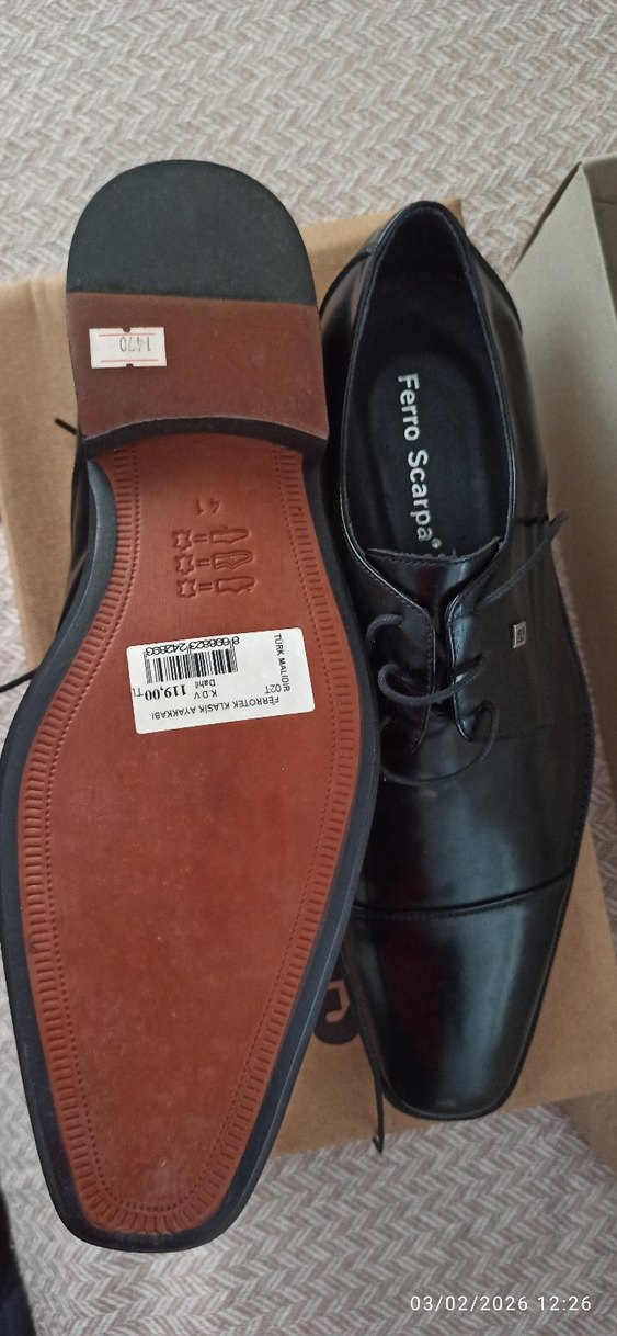 Ferro Scarpa Siyah Klasik Deri Erkek Ayakkabı - Görsel 3
