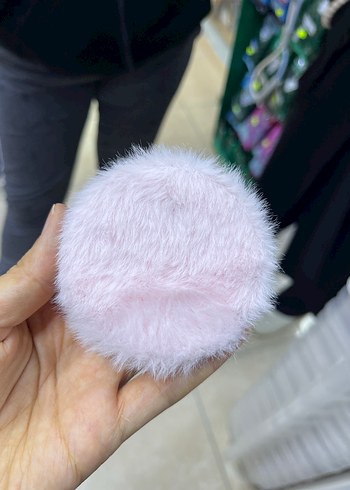 Tüylü Beyaz Cep Makyaj Aynası - Görsel 5