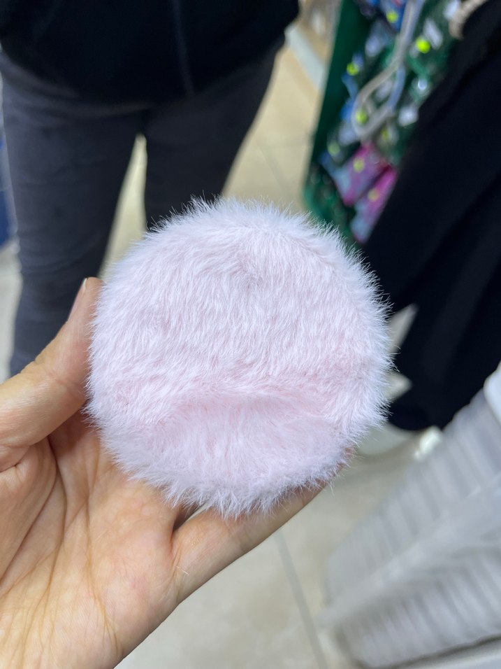 Tüylü Beyaz Cep Makyaj Aynası - Görsel 5