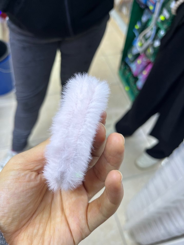 Tüylü Beyaz Cep Makyaj Aynası - Görsel 4