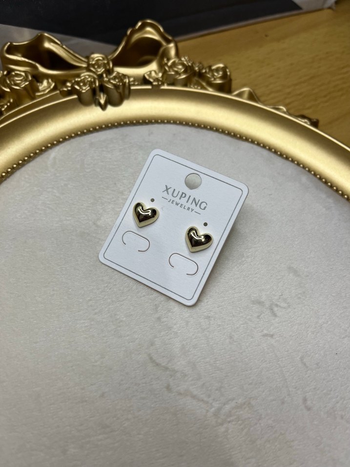 Xuping Altın Renkli Mini Kalp Küpeler - Görsel 2