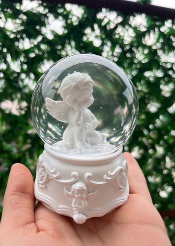Beyaz Melek Figürlü Kar Küresi - Görsel 3