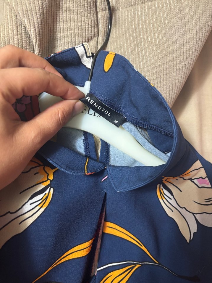 Bohem Çok Renkli Çiçekli Midi Elbise - Görsel 4