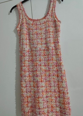 Kadın Pastel Renkli tüvit Midi Elbise - Görsel 3