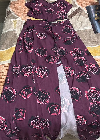 Bohem Tarz Mor Uzun Desenli takım - Görsel 2