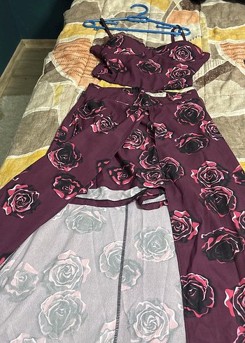 Bohem Tarz Mor Uzun Desenli takım - Görsel 3