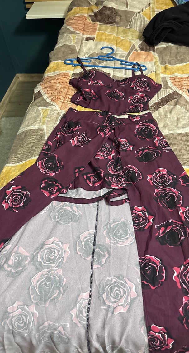 Bohem Tarz Mor Uzun Desenli takım - Görsel 3