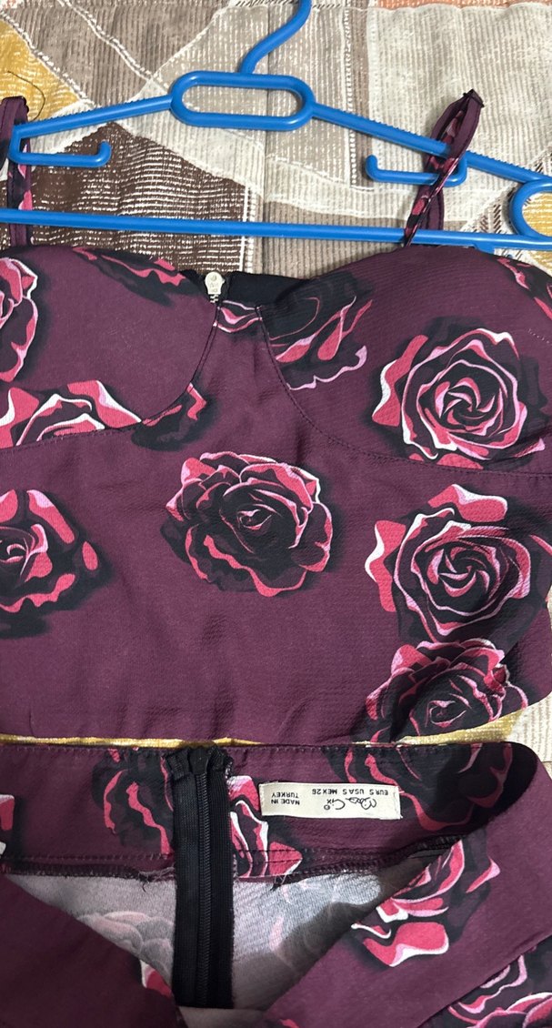 Bohem Tarz Mor Uzun Desenli takım - Görsel 5