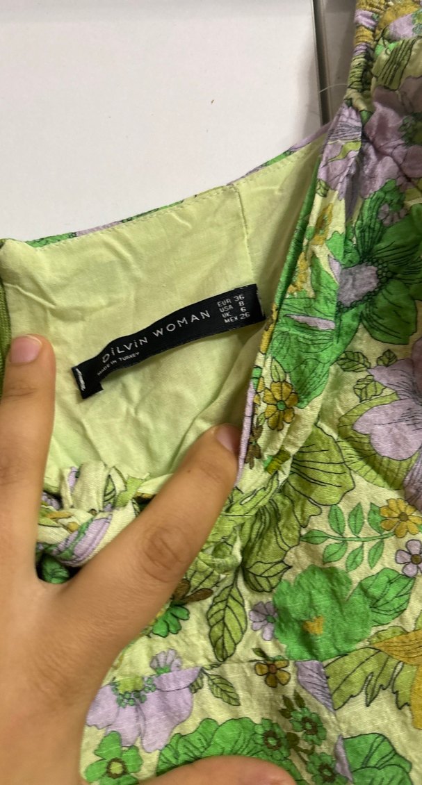 Yeşil Bohem Elbise - Görsel 3