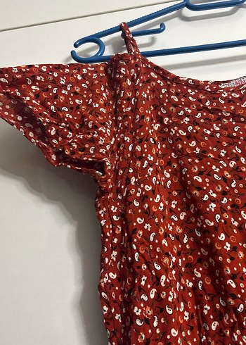 Bordo Renkli Bohem  Elbise - Görsel 2