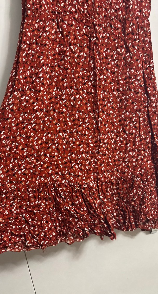 Bordo Renkli Bohem  Elbise - Görsel 4