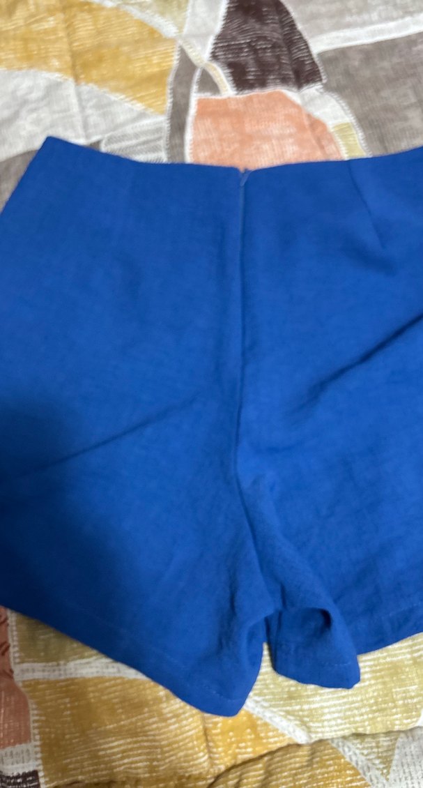 Mavi Düğmeli Mini  Şort - Görsel 4