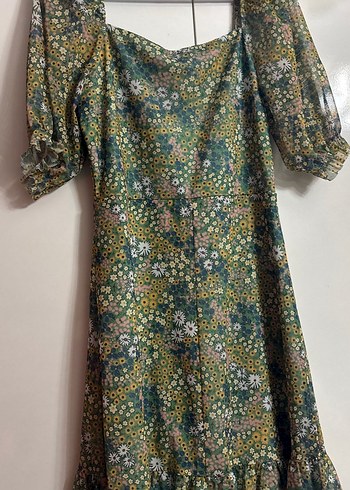 Çiçek Desenli Uzun Bohem Elbise - Görsel 3