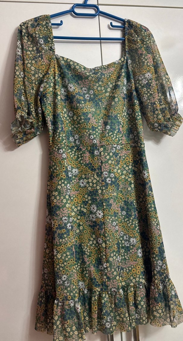 Çiçek Desenli Uzun Bohem Elbise - Görsel 3