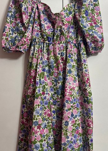 Çiçek Desenli Bohem Midi Elbise - Görsel 2