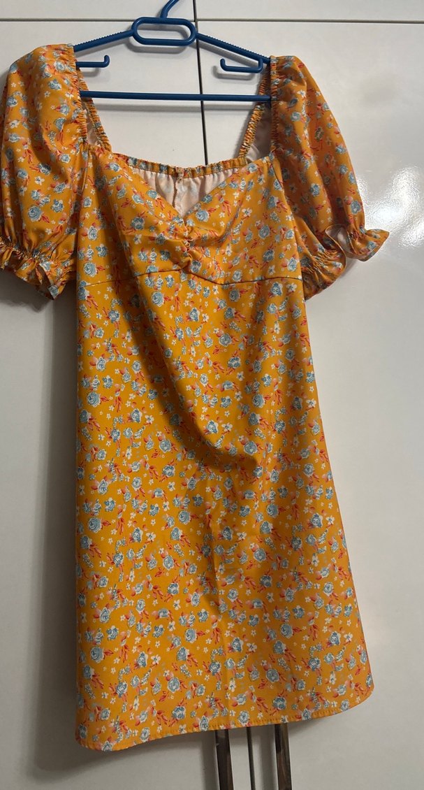 Sarı Çiçekli Bohem Midi Elbise - Görsel 2