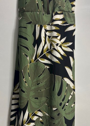 Yeşil Desenli Askılı Elbise - Görsel 2