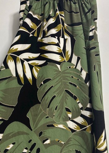 Yeşil Desenli Askılı Elbise - Görsel 4