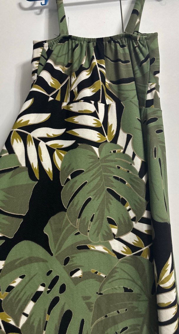 Yeşil Desenli Askılı Elbise - Görsel 4