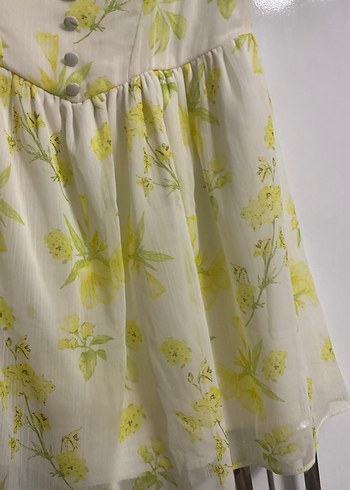 Sarı Bohem Kadın Mini Elbise - Görsel 3