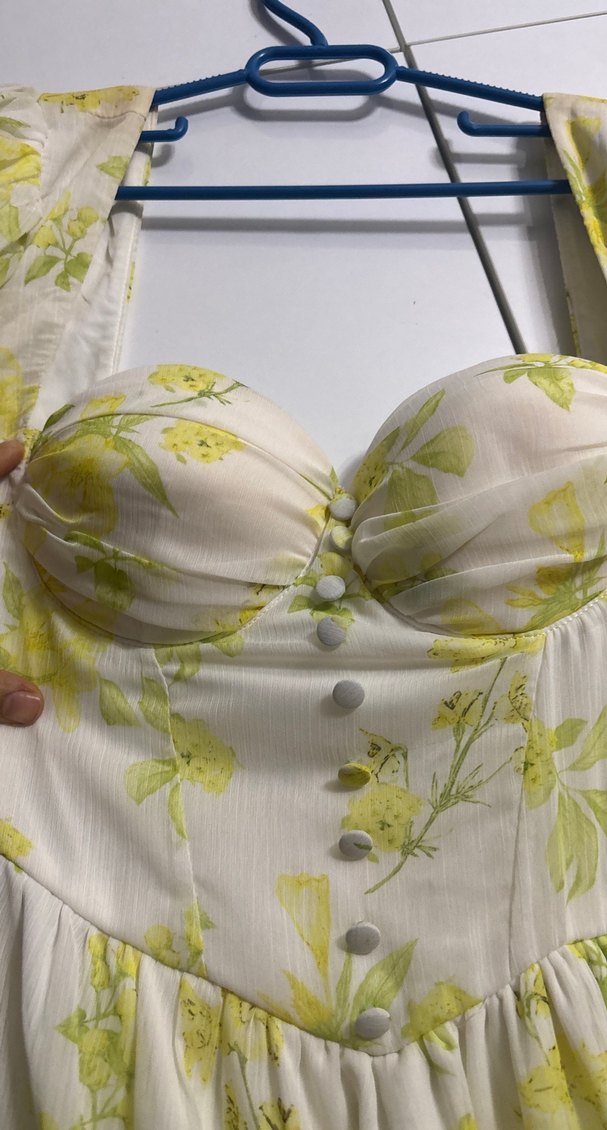 Sarı Bohem Kadın Mini Elbise - Görsel 2