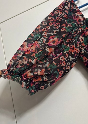 Kısa Kollu Çiçek Desenli Midi Bohem Elbise - Görsel 3