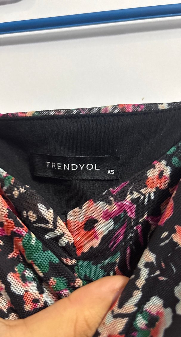 Kısa Kollu Çiçek Desenli Midi Bohem Elbise - Görsel 2